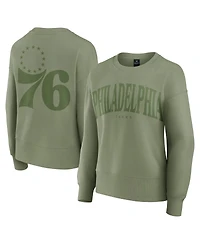 Fanatics Women's Olive Philadelphia 76ers Elements Flow Pullover Sweatshirt