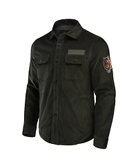 Darius Rucker Collection by Fanatics Men's Dark Green Cincinnati Bengals Corduroy Full-Button Shacket