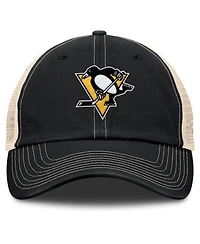 Fanatics Men's Black/Natural Pittsburgh Penguins Rival Trucker Adjustable Hat