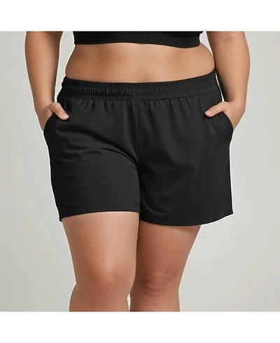 Calypsa Women's Plus Classic Fit Swim Shorts With Panty