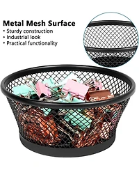 Danrong Paper Clip Holders for Desk, Mesh Metal Paperclip Dispenser Organizer, Binder Clip Container, 4 Pack