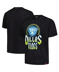 Sportiqe Men's and Women's Black Dallas Wings Rock Roll Collection Angus Mineral Wash T-Shirt