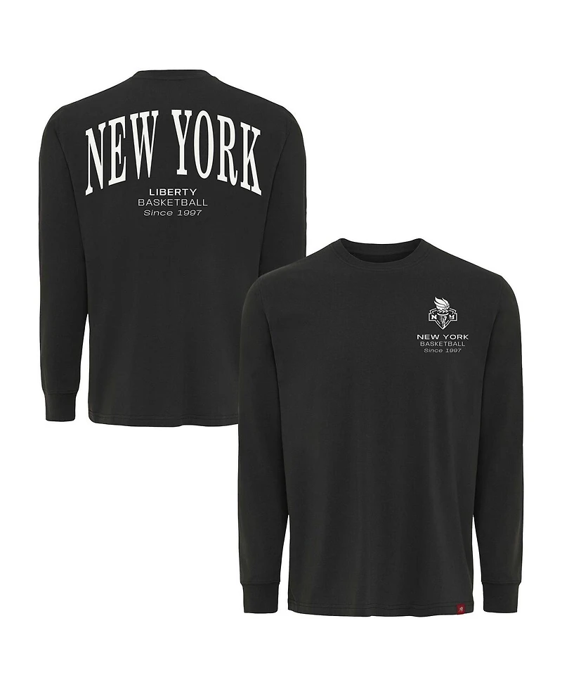 Sportiqe Men's and Women's Anthracite New York Liberty Athletic Club Collection Sherwood Relaxed Fit Premium Long-Sleeve T-Shirt