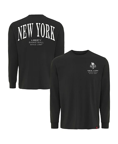 Sportiqe Men's and Women's Anthracite New York Liberty Athletic Club Collection Sherwood Relaxed Fit Premium Long-Sleeve T-Shirt
