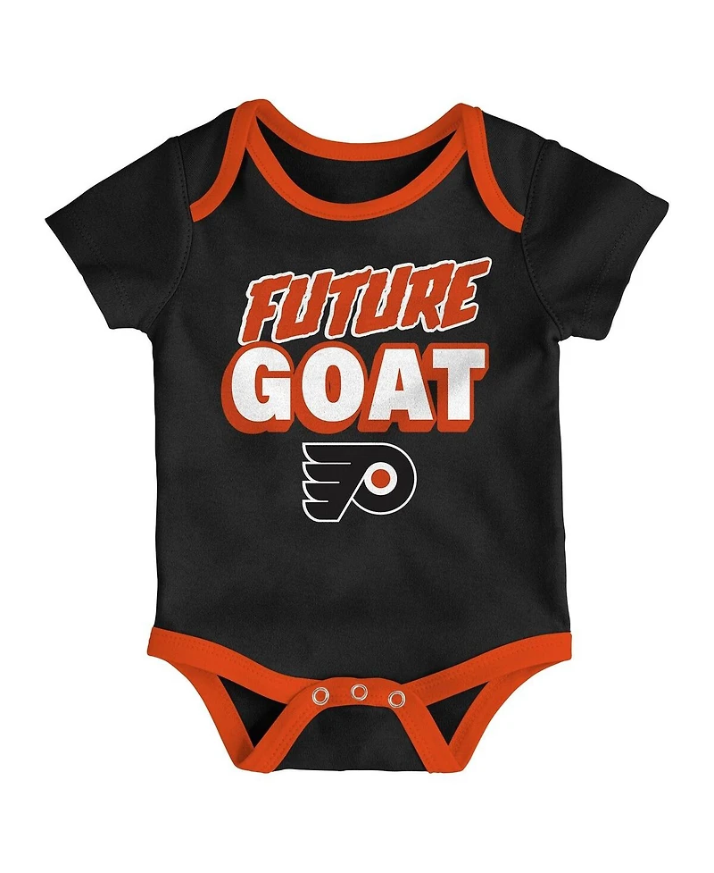 Outerstuff Baby Boys and Girls 3-Pack Philadelphia Flyers Loyal Buddies Bodysuit Set