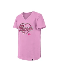 New Era Girl's Big Boys and Girls Pink Philadelphia Flyers Flip Sequin V-Neck T-Shirt