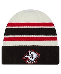 New Era Men's Cream/Black Buffalo Sabres Vintage Cuffed Knit Hat