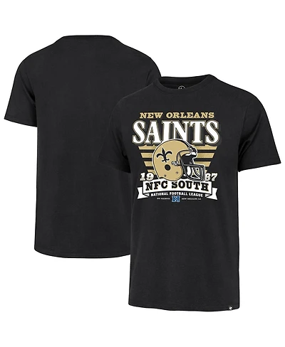'47 Brand Men's Black New Orleans Saints Stripe Splash Franklin Throwback T-Shirt