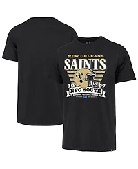 '47 Brand Men's Black New Orleans Saints Stripe Splash Franklin Throwback T-Shirt