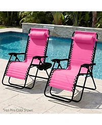 Best Choice Products Set of 2 Extra Wide Zero Gravity Lounge Chair Recliners w/ Cup Holder