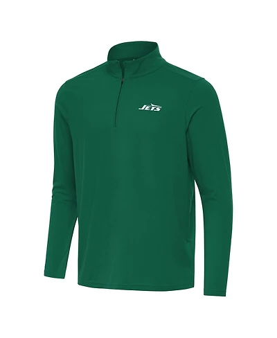 Antigua Men's Green New York Jets Intent Quarter-Zip Pullover Sweatshirt