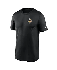 Nike Men's Black Minnesota Vikings Sideline Legend Small Logo Dri-fit T-Shirt