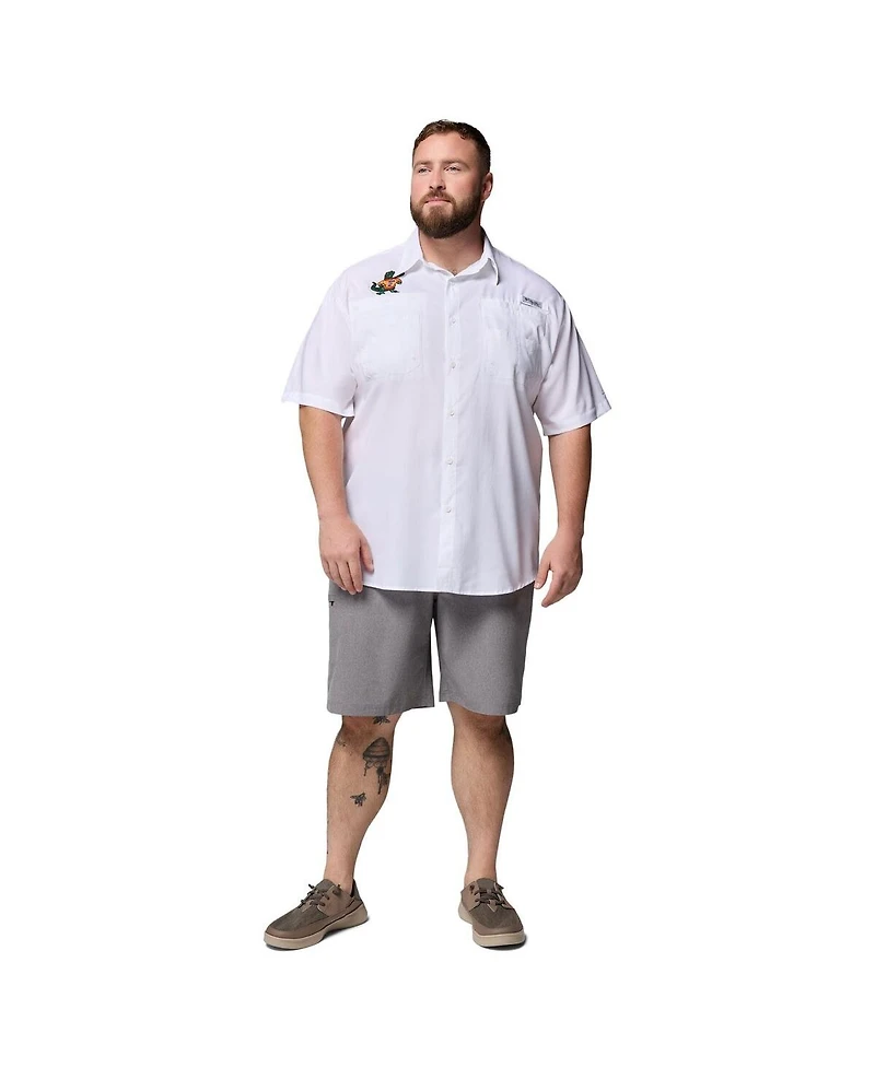Columbia Men's White Florida Gators Big & Tall Tamiami Omni-Shade Button-Down Shirt