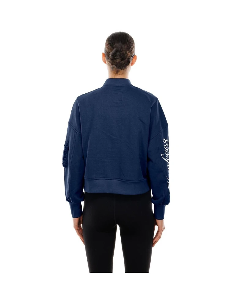 New Era X Alpha Industries Women's Navy York Yankees Cropped Full-Zip Jacket