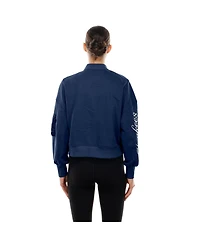 New Era X Alpha Industries Women's Navy York Yankees Cropped Full-Zip Jacket