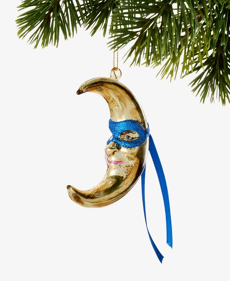 Holiday Lane Celestial Gems Glass Moon Ornament, Macy's Exclusive