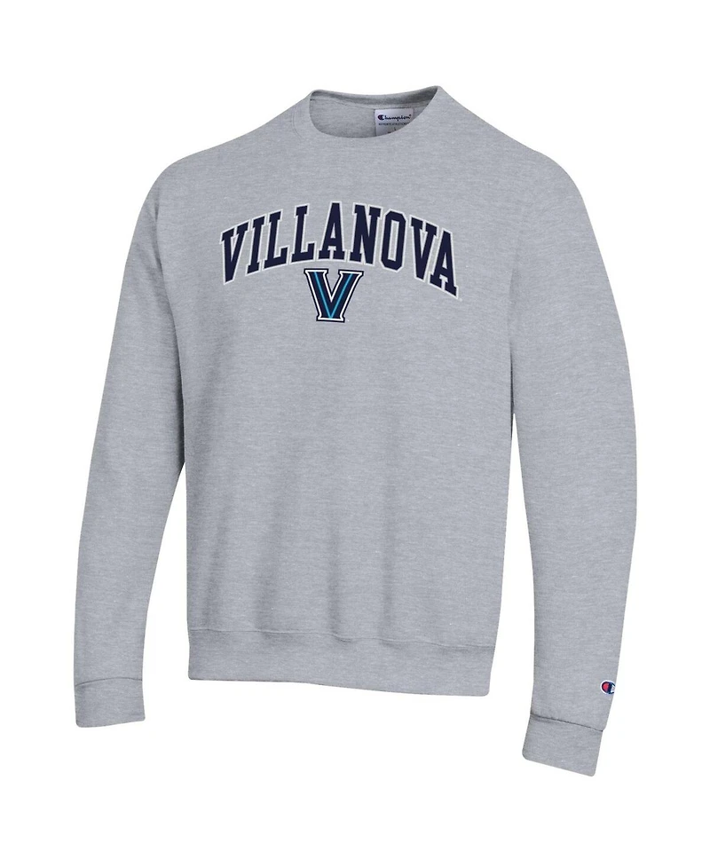Champion Men's Heather Gray Villanova Wildcats Arch Over Logo Pullover Sweatshirt