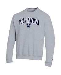 Champion Men's Heather Gray Villanova Wildcats Arch Over Logo Pullover Sweatshirt