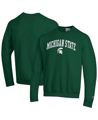 Champion Men's Green Michigan State Spartans Arch Over Logo Pullover Sweatshirt