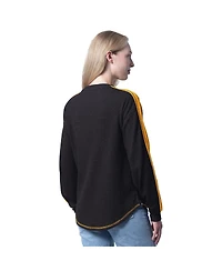 G-iii 4Her by Carl Banks Women's Black Boston Bruins Advantage Thermal Long-Sleeve Tri-Blend T-Shirt