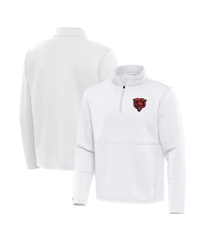 Antigua Men's White Chicago Bears Twist Quarter-Zip Pullover Jacket
