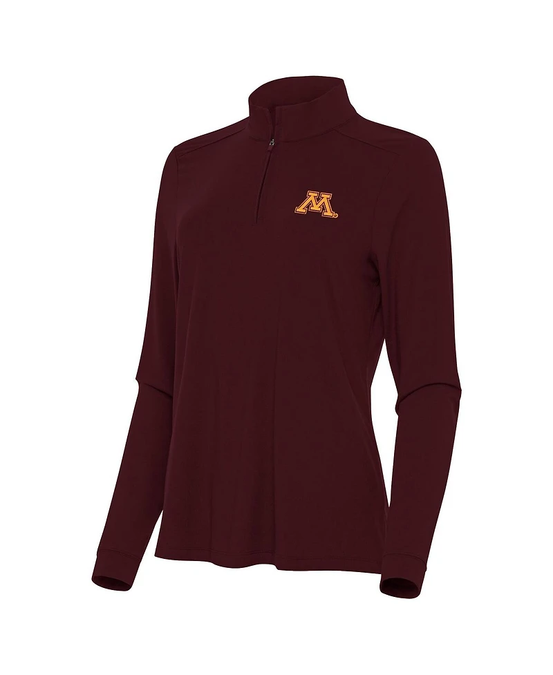 Antigua Women's Maroon Minnesota Golden Gophers Intent Quarter-Zip Sweatshirt