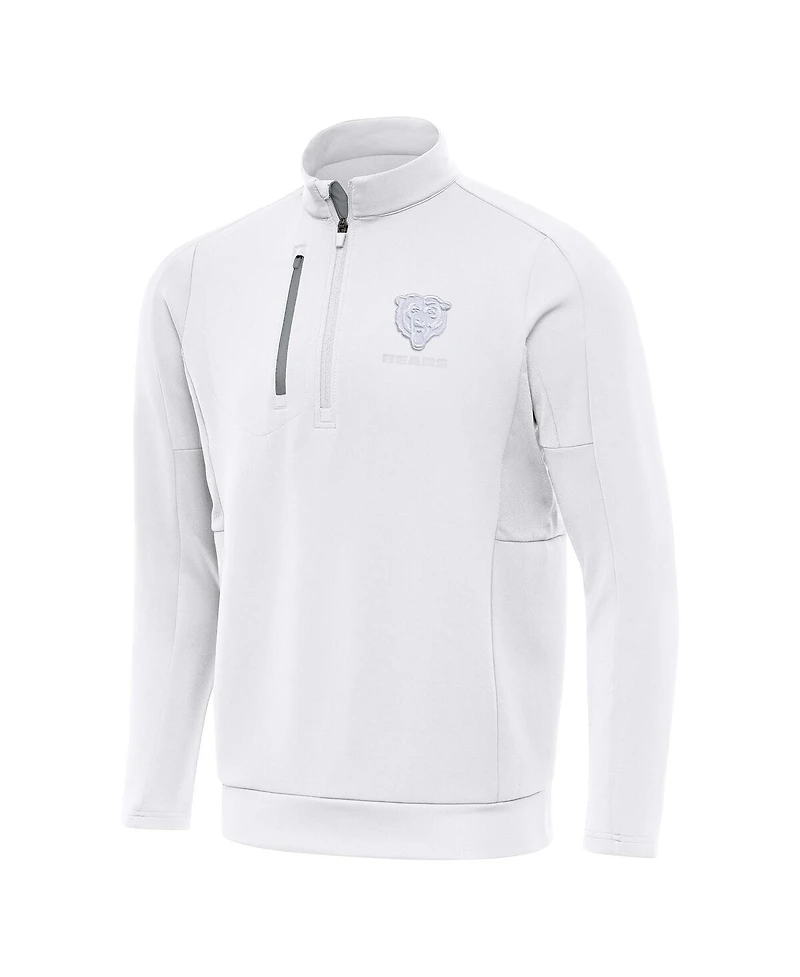 Antigua Men's White Chicago Bears Generation Quarter-Zip Jacket