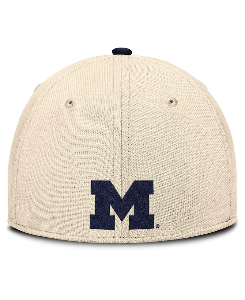 Jordan Men's Natural Michigan Wolverines 2026 Primetime Swooshflex Hat