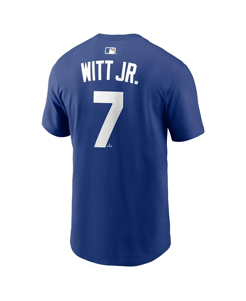 Nike Men's Bobby Witt Jr. Royal Kansas City Royals Name and Number T-Shirt