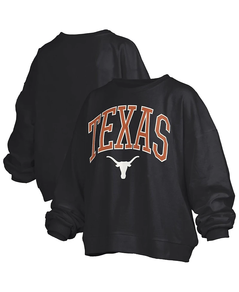Pressbox Women's Black Texas Longhorns Janise Fleece Sweatshirt
