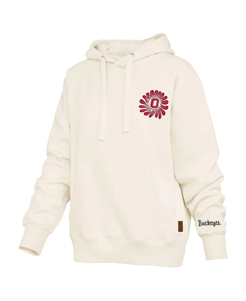 Pressbox Women's Cream Ohio State Buckeyes Elena Janise Hoodie