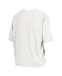 Pressbox Women's White Ohio State Buckeyes Plus Nelson Motley Crew Oversized Slub T-Shirt
