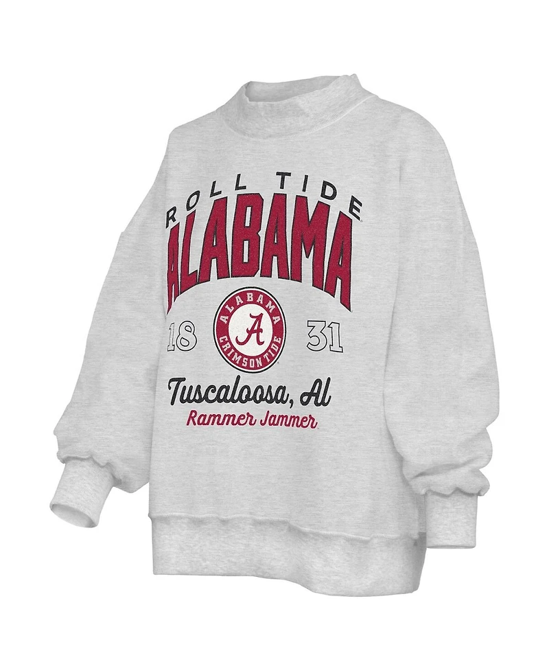 Pressbox Women's Heather Gray Alabama Crimson Tide Reversible Sweatshirt