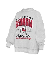 Pressbox Women's Heather Gray Georgia Bulldogs Reversible Sweatshirt