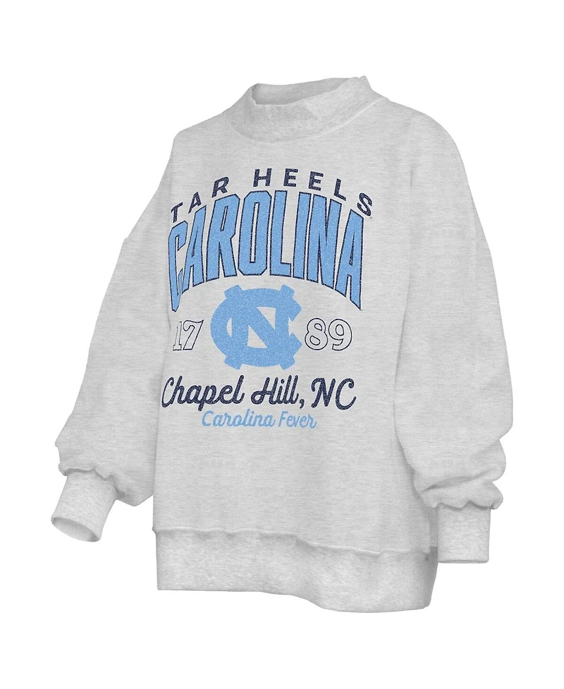 Pressbox Women's Heather Gray North Carolina Tar Heels Reversible Sweatshirt