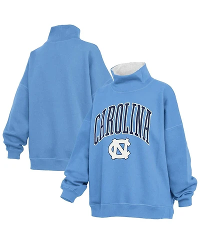 Pressbox Women's Carolina Blue North Tar Heels Oversized Mock Neck Sweatshirt