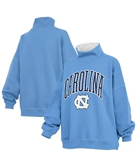 Pressbox Women's Carolina Blue North Tar Heels Oversized Mock Neck Sweatshirt
