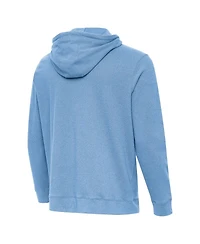 Antigua Men's Heather Powder Blue Atlanta Braves Cloud Pullover Hoodie