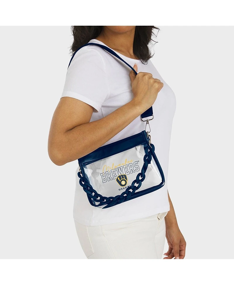 Wear by Erin Andrews Milwaukee Brewers Plastic Chain Mini Crossbody Bag
