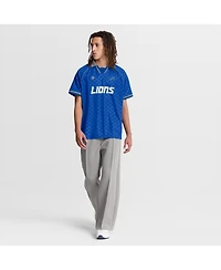 Fanatics Men's Blue/Gray Detroit Lions Homerun Raglan V-Neck Polo Shirt