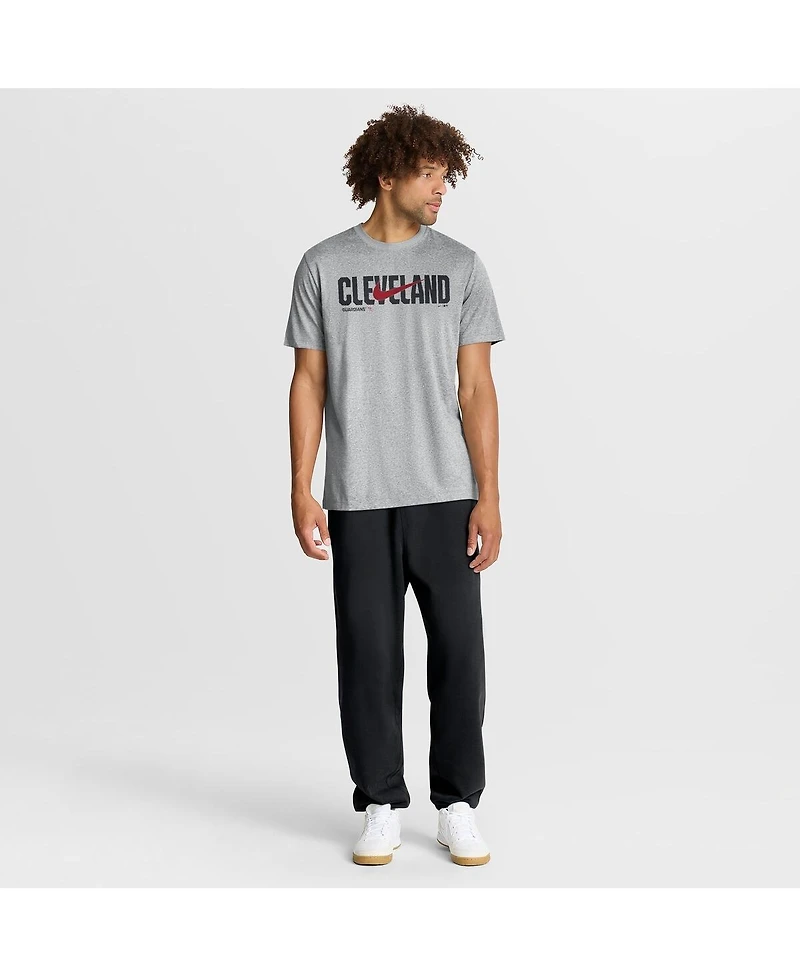 Nike Men's Heather Gray Cleveland Guardians Swoosh Legend Dri-fit T-Shirt