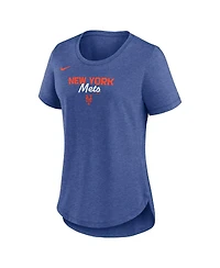 Nike Women's Heather Royal New York Mets Arched Tri-Blend T-Shirt