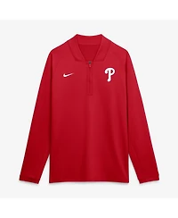 Nike Men's Red Philadelphia Phillies Authentic Collection Dri-fit Raglan Half-Zip Pullover Sweatshirt