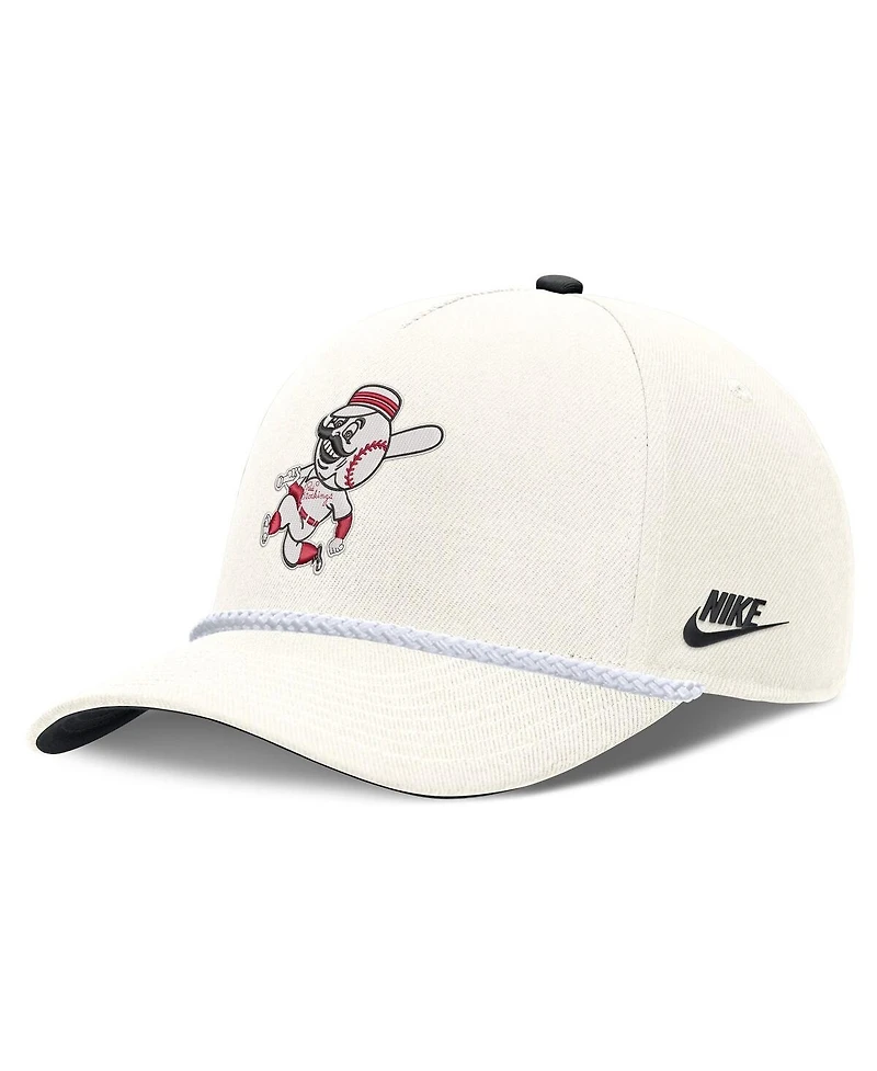 Nike Men's Cream Cincinnati Reds Cooperstown Rise Adjustable Hat