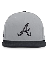 Nike Men's Gray/Navy Atlanta Braves Primetime Pro Dri-fit Snapback Hat