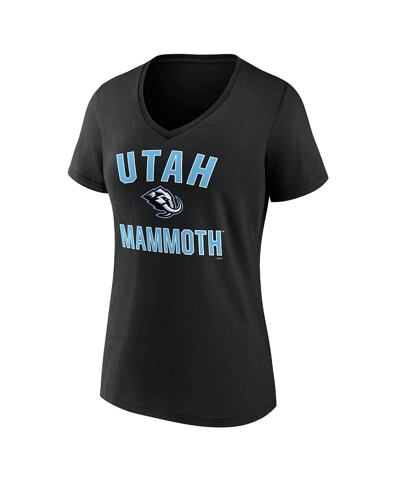 Logo Athletic Women's Black Utah Mammoth Arch Victory V-Neck T-Shirt