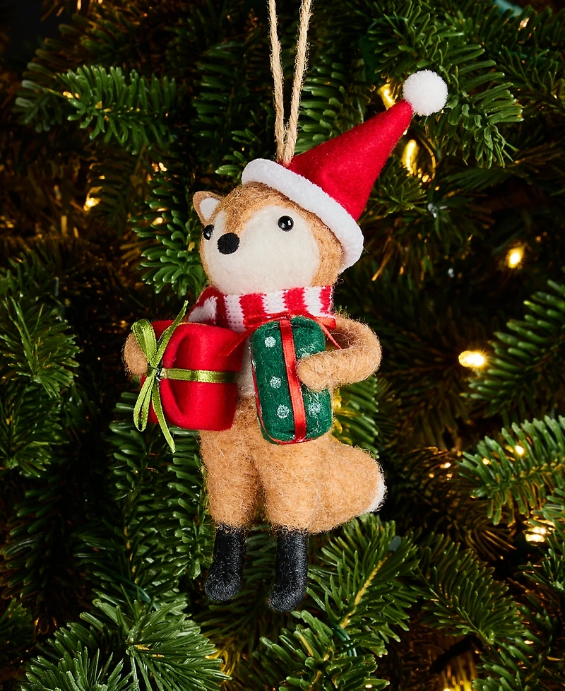 Holiday Lane Christmas Cheer Felt Fox Ornament, Macy's Exclusive
