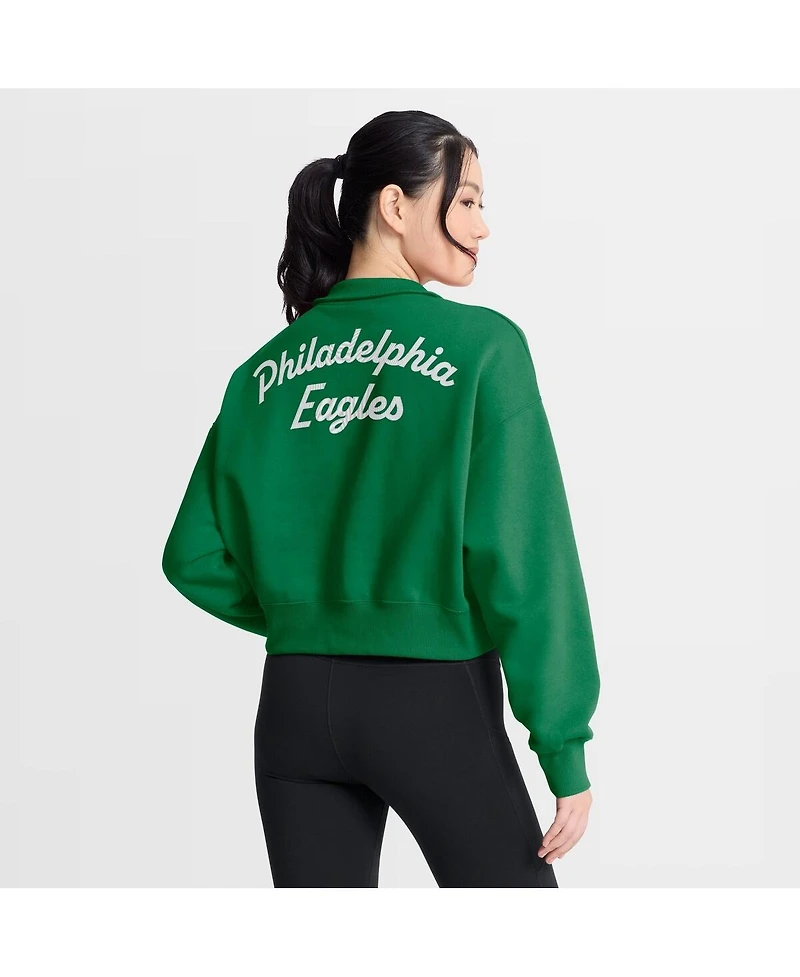Nike Women's Kelly Green Philadelphia Eagles Phoenix Fleece Quarter-Zip Sweatshirt