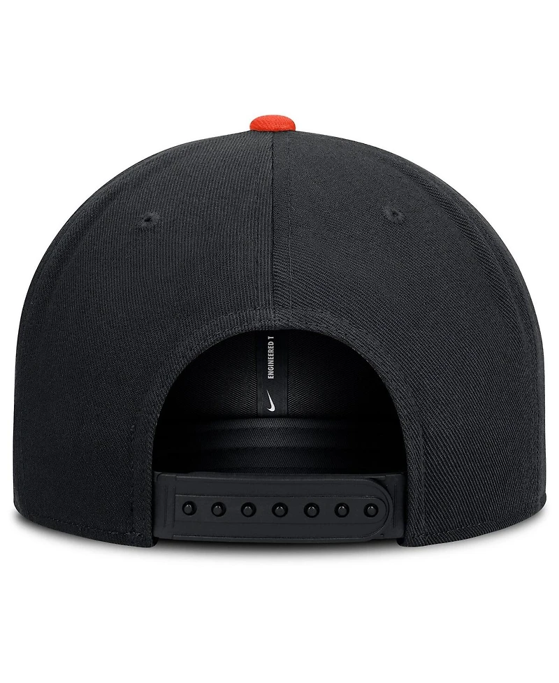 Nike Men's Black/Orange Baltimore Orioles Primetime Pro Dri-fit Snapback Hat