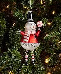 Holiday Lane Christmas Cheer Snowman Holding Candy Ornament, Macy's Exclusive